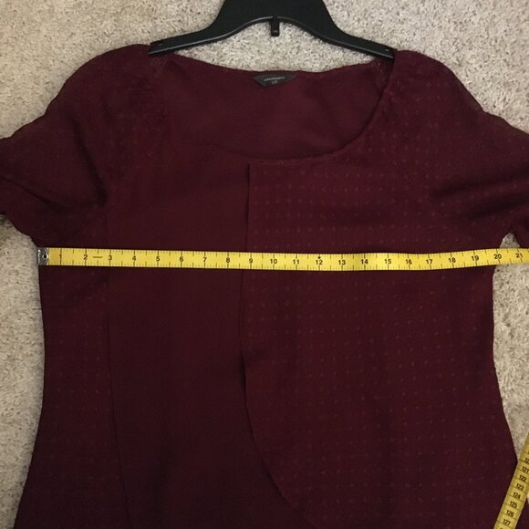 Merlot Multilayered Swiss Dot Blouse - Picture 12 of 16